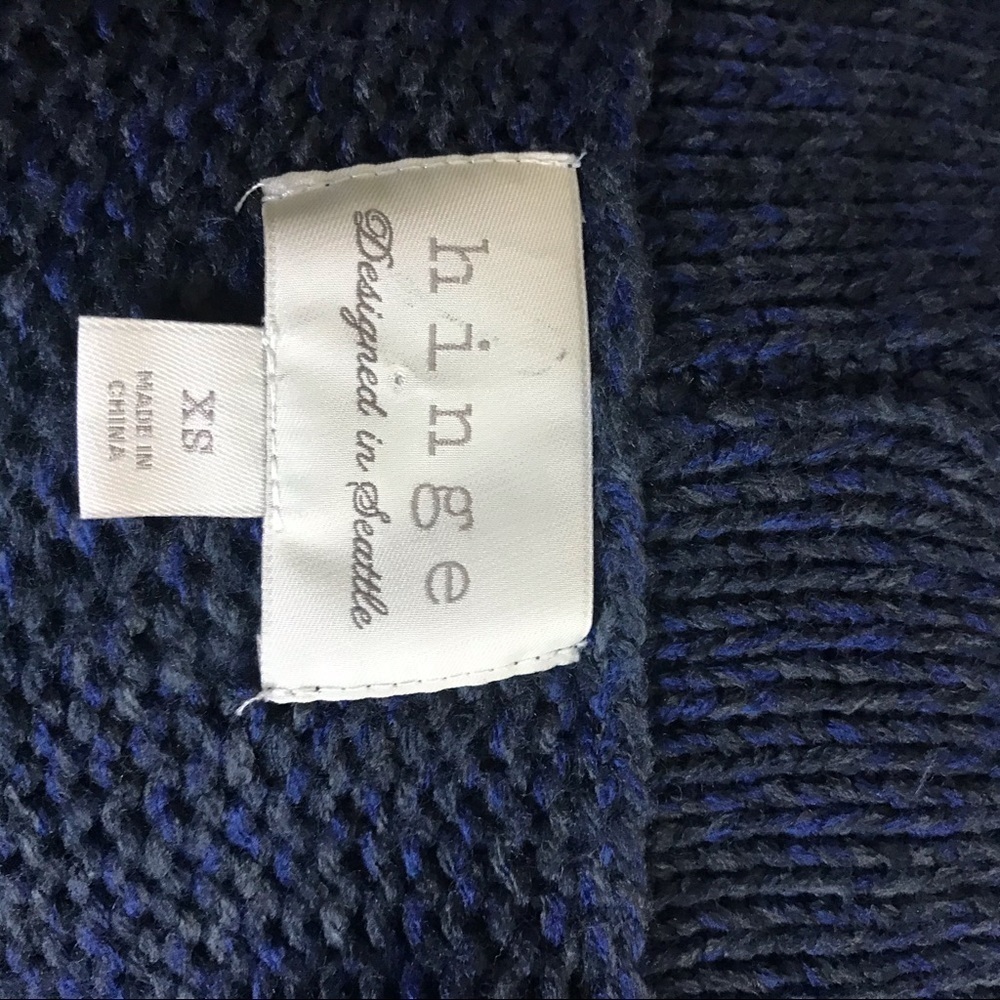 Hinge Navy blue dress be button cardigan sweater - Picture 5 of 7